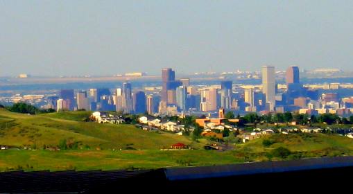 Denver as seen from the top of Red Rocks Ampitheatre in Morrison, Colorado