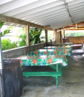 Dining area for some of Smokehouse Restaurant at Geiger Key Marina