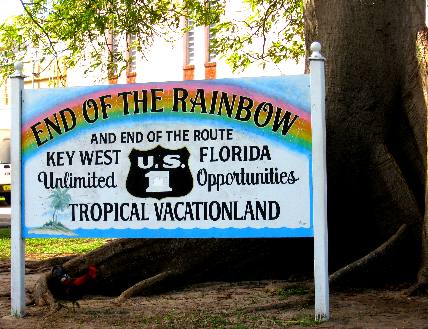 End and beginning of US-1 in Key West, Florida