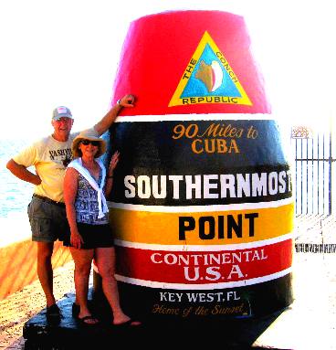 Mike & Joyce Hendrix at the Southernmost Point in the Continental US