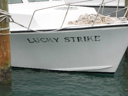 LUCKY STRIKE is a charter boat operating out of Key West Bight Marina