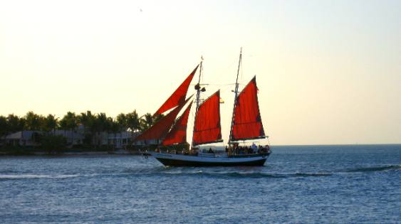 Jolly II Rover sailing past Sunset Key