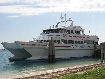 Yankee Freedom II at the dock at Ft Jefferson in the Dry Tortugas