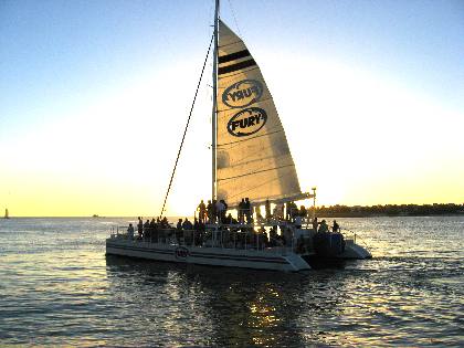 Fury Sunset Sail with Wisteria Island in the background