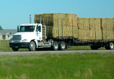 Hay hauling is a major industry in Wyoming