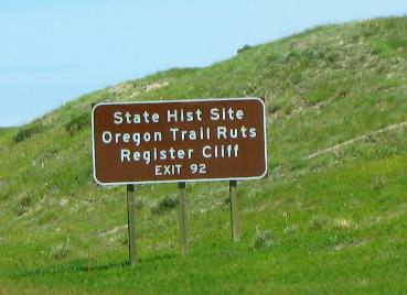Take exit 92 from I-25 north of Wheatland to Oregon Trail Ruts & Register Cliff State Historic Sites