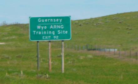 Take exit 92 from I-25 north of Wheatland to Wyoming ARNG (Army National Guard) Training Site in Guernsey