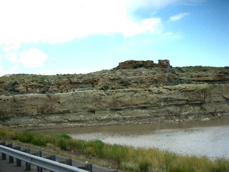 Sedimentary Rock formations along US-26 east of Riverton, Wyoming