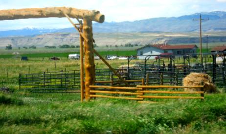 Ranch alongside US-26 around Crowheart, Wyoming