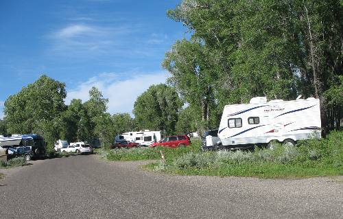 RV's in campsites at Gros Ventre National Park Campground