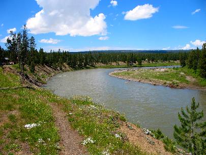 Snake River Looking north at the south entrance to Yellowstone National Park