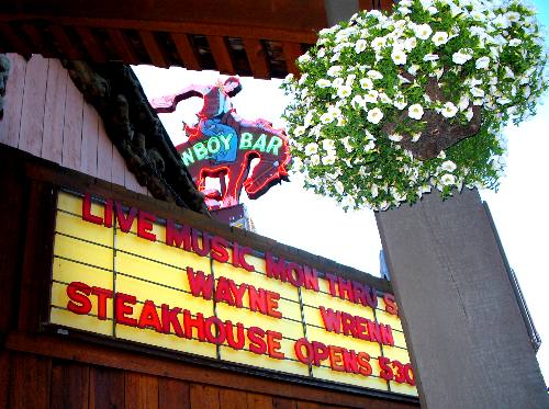 Marquee outside the Million Dollar Cowboy Bar in Jackson, Wyoming