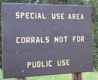 Special use corrals for outfitters at Turpin Meadow Campground and Trailhead