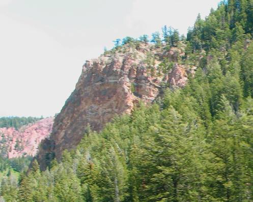 Anticline visible south of Hoback Junction in a bluff created by the Hoback River