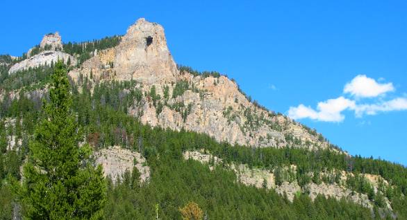 Cave in sedimentary formation along Granite Creek Road deep in the Gros Ventre Wilderness southeast of Hoback Junction