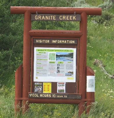 Sign on Granite Creek Road southeast of Hoback Junction