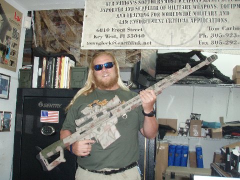 Chuck "Big Daddy" Meier in the Sand Box with a Barrette 50 Cal