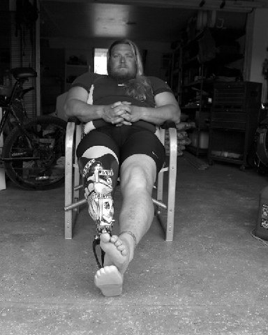 Chuck "Big Daddy" Meier "chilling" after a long bike ride