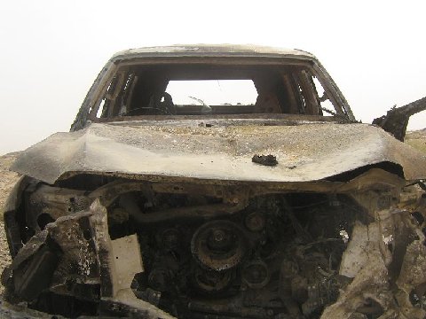 Big Daddy's Ford F-350 up-armoured truck at end of a BAD DAY in the Sand Box