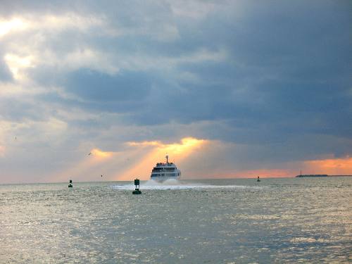 The Key West Express heading into a beautiful Key West Sunset