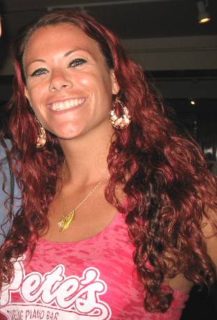 This sassy lass is Lindsey who works at Pete's Piano Bar