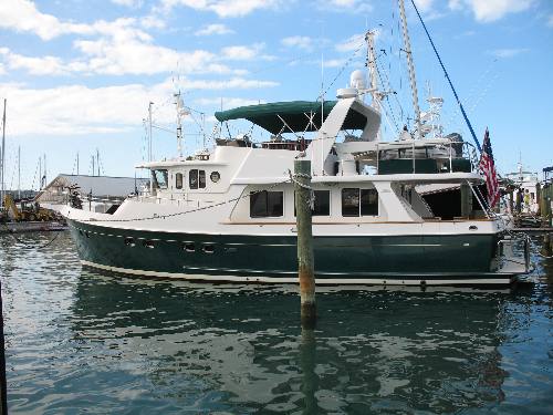Private yacht docked in the historic old seaport at Key West Bight
