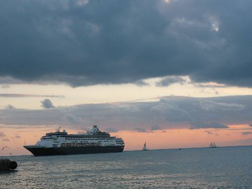Ryndam Cruise Ship departing Mallory Square in Key West