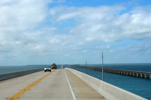 The old and new Seven Mile Bridge on the Overseas Highway in the Florida Keys