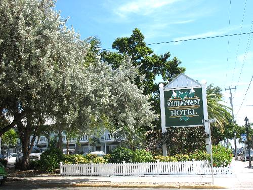 Southernmost Hotel sign on south Duval Street in Key West