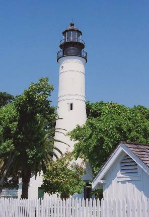 The Key West Lighthouse is located on Whitehead Street near the Hemingway House