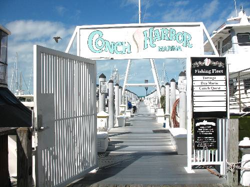 Conch Harbor along the eastern end of Harbor Walk in Key West Bight Marina 