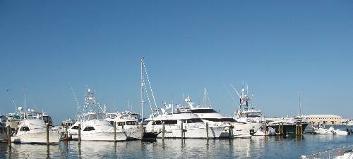Private yachts at th A&B Marina docks in Key West Bight Marina