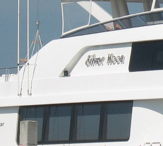 Silver Moon, one of the luxury yachts tied up in Key West Bight Marina