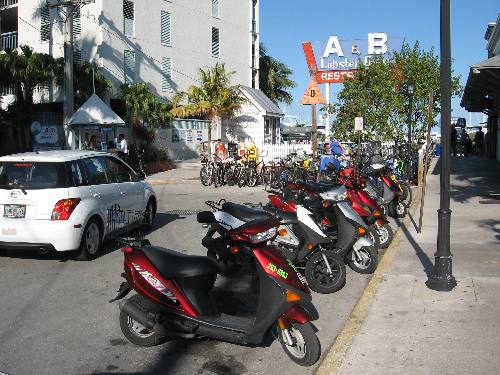 Motorcycle and bike parking at Key West Bight Marina