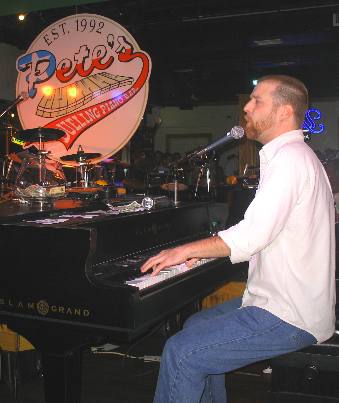 James Taylor performing on one of the Dueling Pianos at Petes Piano Bar in Key West