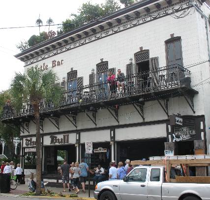 The Bull and Whistle Bar as seen from across Duval Street in Key West 