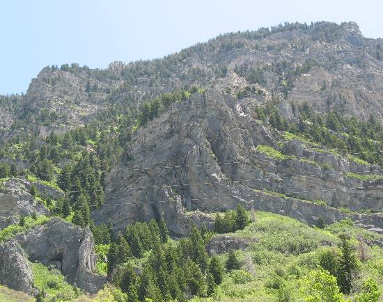 Anticline visible on US-189 in Provo Canyon east of Provo, Utah