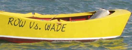 Row vs. Wade as the name for a dinghy