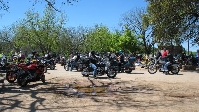 Motorcycle parking at Luckenbach, Texas