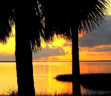 sunset over St Joe Bay from Presnell's fish camp