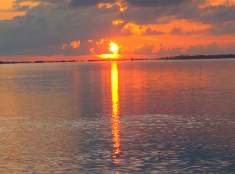 sunset from campground at Presnell's Fish Camp