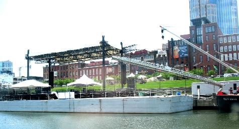 Delta Queen docked in downtown Nashville