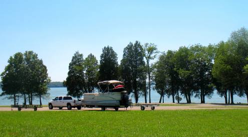 Boat ramp parking lot at Seven Points COE Park
