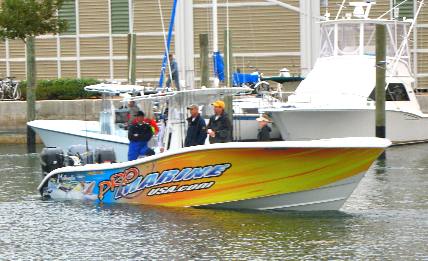 King Tournament boat in line to weigh fish
