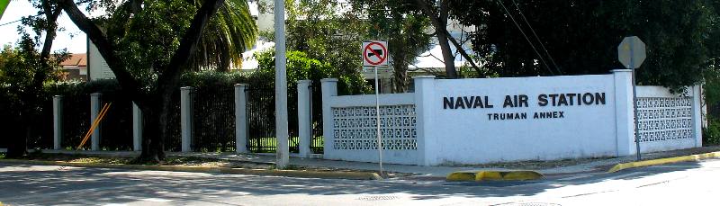 The entrance to Naval Air Station Truman Annex is located near south Whitehead Street