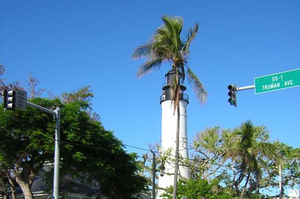 Key West Lighthouse as seen from Whitehead Street