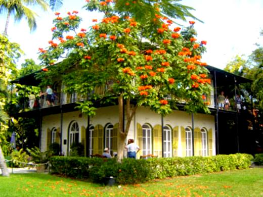 Ernest Hemingway Home on Whitehead Street in Key West, Florida